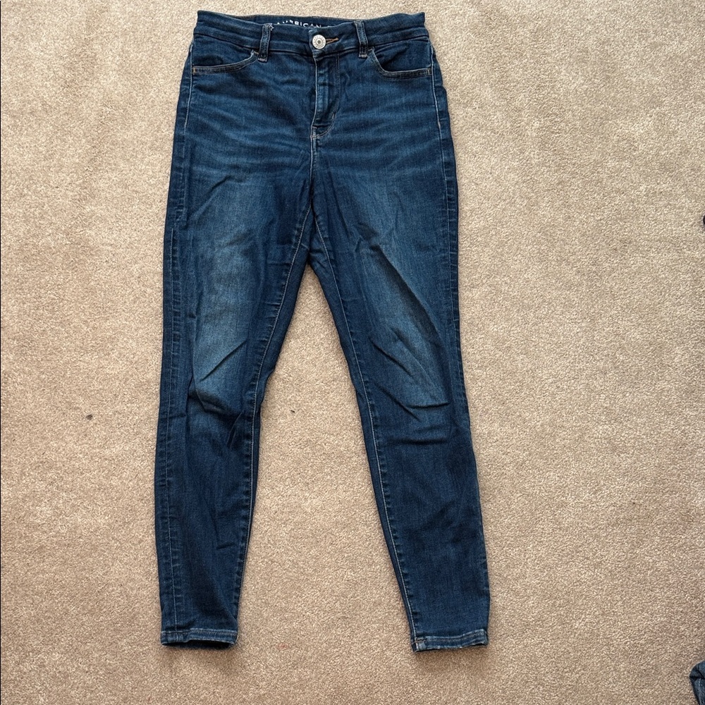 American Eagle Outfitters Dark Blue Skinny Jeans 2 Short Curvy